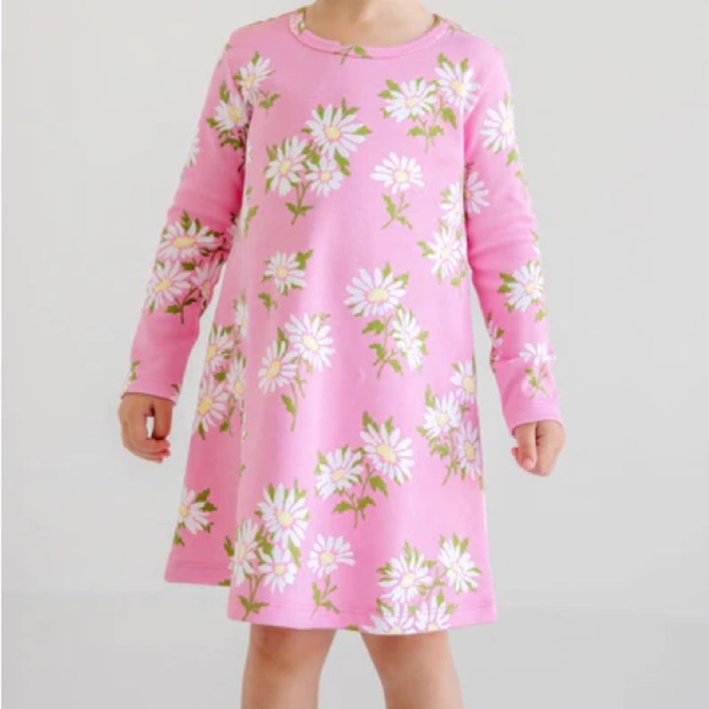 The Beaufort Bonnet Company Polly Play Dress Pink Daisy Print Dress